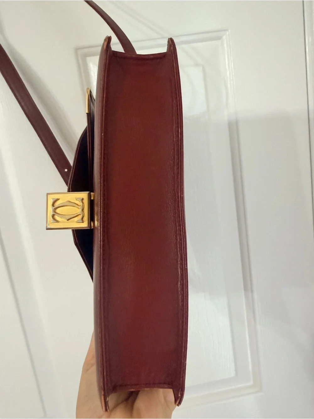 Cartier classic Leather Crossbody Bag in Deep Burgundy